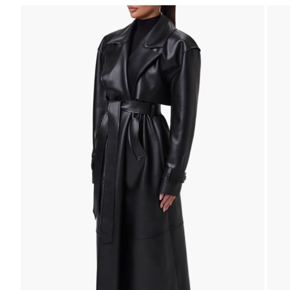 Naked Wardrobe Vegan Leather Trench Coat - Picture 4 of 4